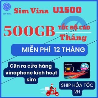 Sim 4g vinaphone u1500 tặng 500gb tốc độ cao 1 tháng trọn gói 1 năm