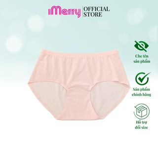 Quần lót nữ su lưới iMERRY cạp cao thiết kế họa tiết caro chìm vải thoáng khí mềm mại co giãn nhiều thoải mái VQ036A