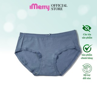 Quần lót cotton nữ iMERRY cạp vừa kháng khuẩn,thun co giãn 4 chiều phối viền ren thoáng khí VQ093