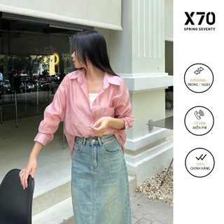 Áo sơ mi nữ vải voan tơ mỏng nhẹ mùa hè thời trang x70 - 01600005 01600006