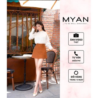Myan design chân váy kaki dáng chữ a có 2 túi bên sườn đủ 4 màu trắng, nâu, đen, be vvn042323