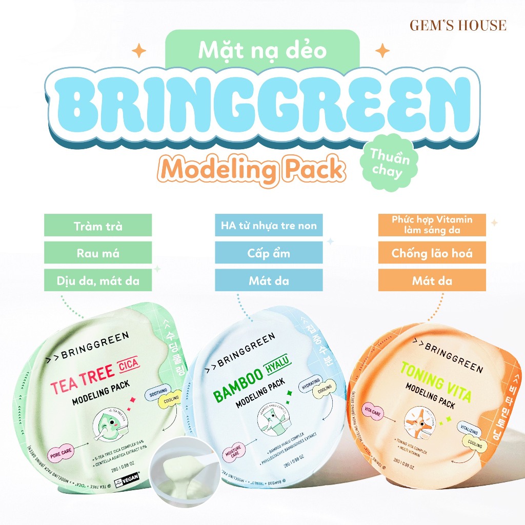 Mặt nạ thạch dẻo Bring Green Modeling Pack