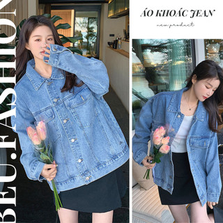 Áo Khoác Jean unisex MIAA Form Rộng đủ size 3 màu , Áo Khoác jean nam nữ Form Rộng áo khoác bò Unisex Màu Xanh Đen