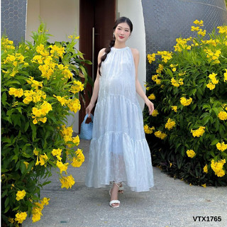 MEDYLA - Váy bầu mùa hè maxi tơ trúc in hoa cho bầu đi chơi du lịch - VTX1765