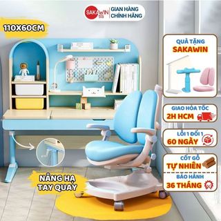Bàn học thông minh Sakawin S4500+ Gỗ Tự Nhiên Tùy chọn ghế Kích thước lớn 1M Nâng hạ tiện lợi