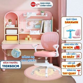  Bàn học chống gù Gỗ Tự Nhiên Sakawin S4500 PLUS, Bàn học cho bé kèm giá sách Nâng hạ tay quay Kích thước lớn 1m
