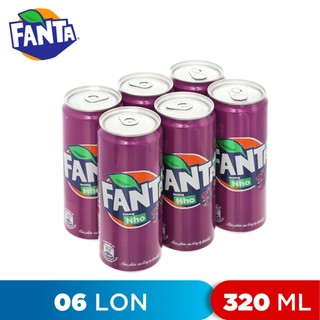 Lốc 6 lon nước ngọt hương nho fanta 320ml