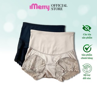 Quần gen bụng su lụa cao cấp iMERRY thon gọn dáng, chân quần phối ren mềm mại nâng mông tôn dáng GB064