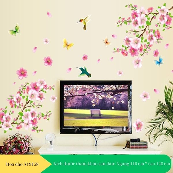 Decal dán tường hoa đào