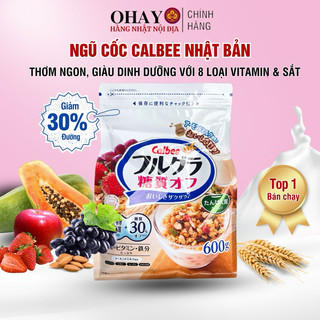 <Date T12/2024>Ngũ Cốc Calbee trắng, ngũ cốc hoa quả sấy giảm cân 600g - giảm 30% đường nội địa tại Ohayo Shop Japan