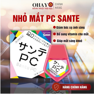 <DATE 1/2025 >Nước Nhỏ Mắt PC Sante Nhật Bản cho người sử dụng máy tính, điện thoại, đeo kính áp tròng 12ml - Ohayo Shop