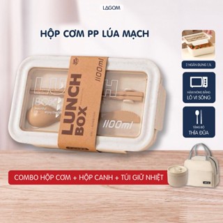   Kèm Túi  Hộp Cơm Văn Phòng PP Lúa Mạch | Hộp Cơm Trưa Học Sinh Sinh Viên NV Văn Phòng | Lagom 