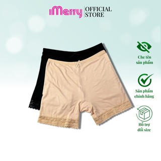 Quần mặc váy cotton nữ iMERRY lưng thun co giãn,phối ren cao cấp VQ040