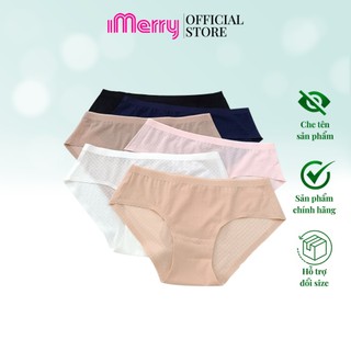 Combo6 quần lót su hoa văn caro iMerry cạp thấp vải lưới hoa văn cao cấp mềm mịn thoáng mát không hằn thoải mái VQ036