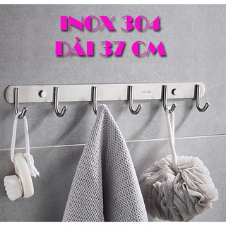 Móc treo inox quần áo 6 móc dài 37cm - 8 móc dài 50cm bắt tường