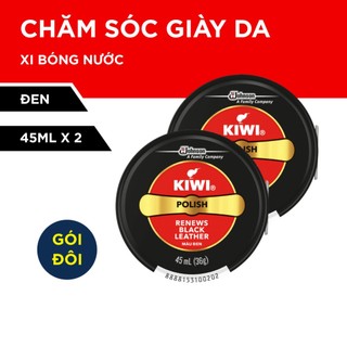 Combo 2 xi đánh giày kiwi màu đen 45ml/sáp
