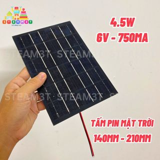 Tấm pin mặt trời 3v 6v 2.5w 4.5w 600ma 750ma, tấm pin năng lượng mặt trời mini, dùng diy học tập - lk0771