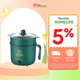 Ca Nấu Mì Đa Năng Nấu Cơm Có Tay Cầm 1,8L - 2 Nấc Nhiệt Mẫu Mới 2021 Kèm Giá Hấp