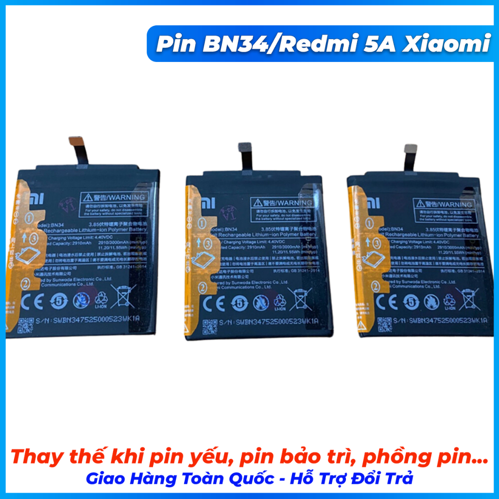 Pin BN34, redmi 5a xiaomi