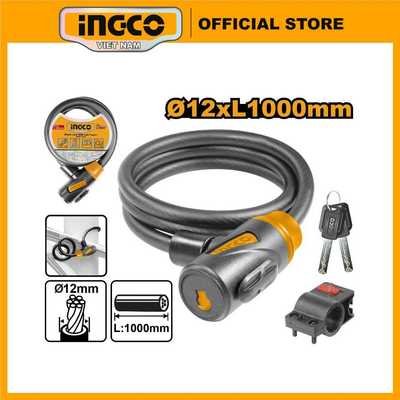 INGCO DBK11210 Khóa xe đạp bằng chìa cỡ dây 12mm