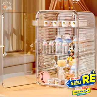 Kệ Đựng Ly Cốc, Bình Sữa, Tủ Đựng Mỹ Phẩm Để Bàn Bằng Acrylic Trong Suốt Chống Bụi,Tủ Trưng Bày