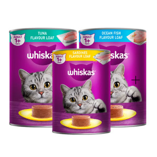 PATE WHISKAS LON 400G VỊ CÁ BIỂN/ CÁ NGỪ VÀ CÁ MÒI DÀNH CHO MÈO LỚN