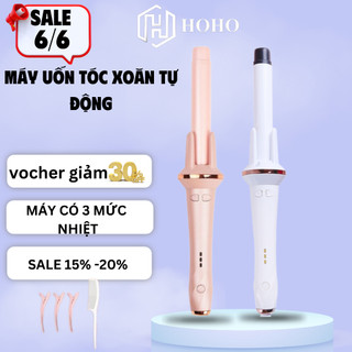 Máy uốn tóc xoăn tự động HOHO làm xoăn mini 3 trục sóng chất liệu gốm sứ đường kính uốn 28mm