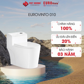 Bồn cầu liền khối Eurovinto 010 phủ men kháng khuẩn, nắp đậy êm ái