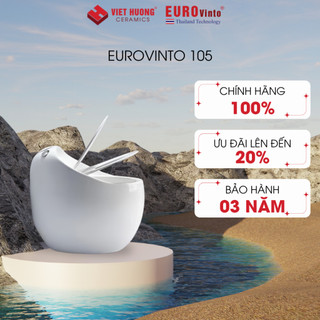 Bồn cầu liền khối Eurovinto 105 - Bồn cầu trứng phủ men kháng khuẩn, nắp đậy êm ái