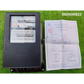 Công tơ điện, đồng hồ điện cơ 3 pha 4 dây gelex emic 100a có giấy kiểm định
