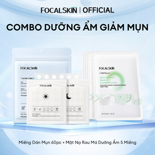 Miếng Dán Mụn BHA + 5 Mặt Nạ Giấy B5 Rau Má FOCALSKIN Chăm Sóc Phục Hồi Da Mụn Nhạy Cảm