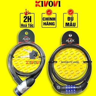 Ổ Khóa Dây Mật Khẩu Chống Trộm Xe Máy ALEX Cáp Thép Không Rỉ - Khóa Số Xe Máy, Xe Đạp - Ổ Khóa Mã Số Kivovi