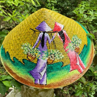Nón cỏ bàng vẽ - nón lá 40cm