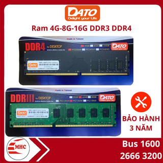Ram máy tính bàn, bộ nhớ ram PC Dato 4G-8G-16G ddr3 ddr4 buss 160-2666-3200 BH chính hãng 3 năm