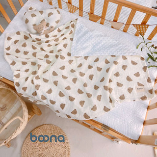 Chăn xô BOONA - ANCHEE - KILUTA - DOOMIvải muslin cao cấp kết hợp vải nhung làm chăn hè, thu cho bé 90x100cm HT647