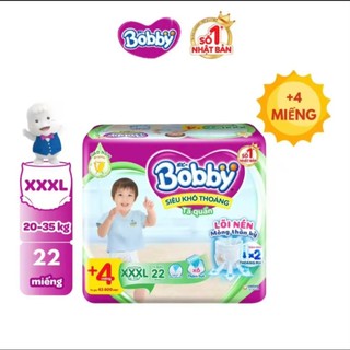 [TẶNG 4 MIẾNG]Tã quần bobby size XXXL 22 miếng tặng kèm 4 miếng cho bé 20-35kg