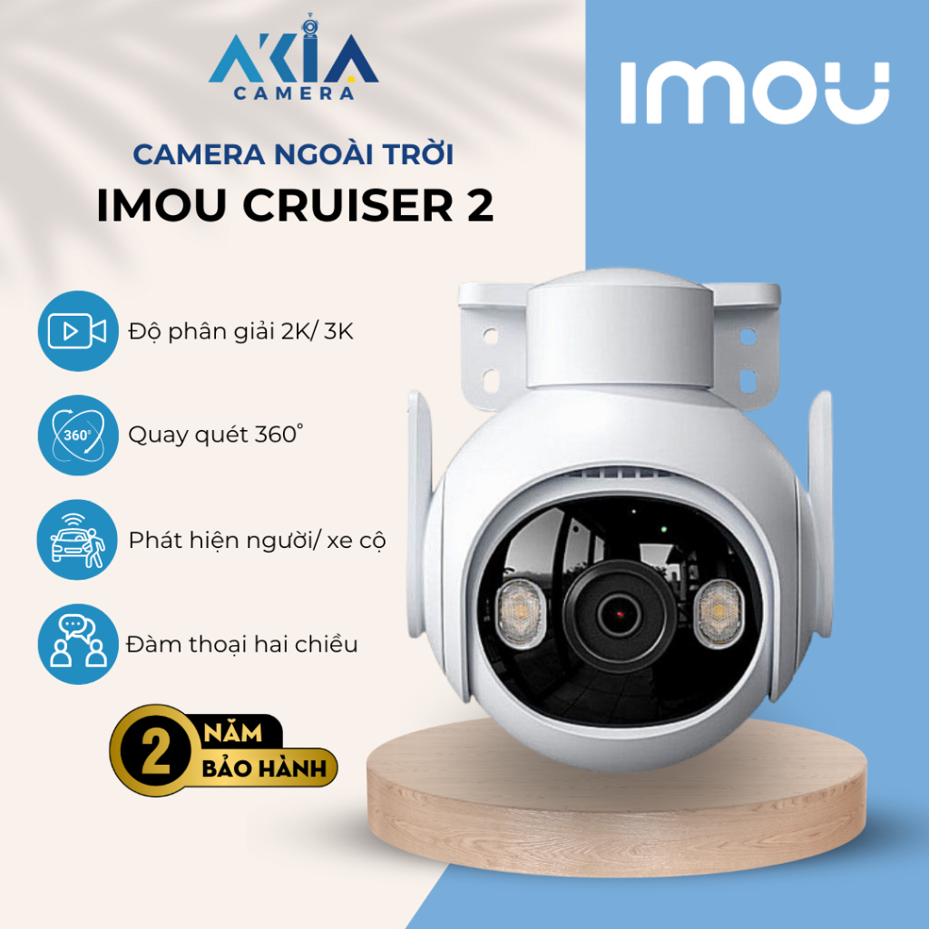 Camera wifi ngoài trời IMOU Cruiser 2 3MP/ 5MP IPC-GS7EP, xoay 360 độ, quay màu ban đêm