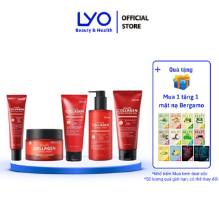 Combo Sữa Rửa Mặt/Kem Dưỡng/Serum//Toner Tẩy Da Chết Collagen Dưỡng Ẩm, Làm Săn Chắc Da Bergamo Triple Collagen Firming