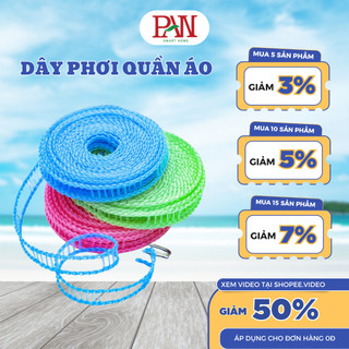 Dây phơi quần áo dây phơi đồ thông minh treo đồ đa năng dài 5m