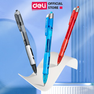  Bút Gel Bấm Deli Bi Nước Mực Xanh Đen Đỏ Cho Văn Phòng Học Sinh Ngòi 0.5mm - Mực Đều Chữ Đẹp - Có Ngòi Thay Thế 