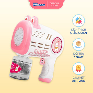  Súng thổi ra nhiều bong bóng xà phòng mẫu tai thỏ ngộ nghĩnh cho bé kèm pin và nước 