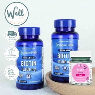 BIOTIN 1000ug- Viên uống dưỡng tóc, móng, da chắc khỏe, mịn màng lọ 120 viên