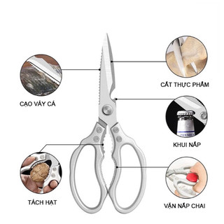  KÉO HỘP KIM NHÔM ĐA NĂNG 23cm  khui nắp chai đánh vảy kẹp càng cua trợ lực cắt tiện dụng 