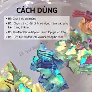 Set xà cừ trang trí móng 12 màu loại mỏng