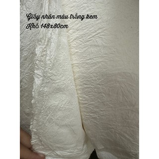 Giấy nhăn màu trắng kem làm hoa khổng lồ hoa decor