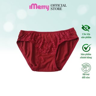 Quần lót cotton nữ iMERRY phối ren cao cấp kiểu dáng bikini thoáng khí, thoải mái VQ094