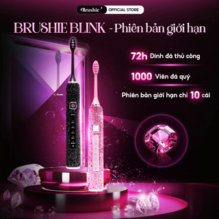 Bàn chải điện đính đá BRUSHIE BLINK đầu tiên trên thế giới , phiên bản giới hạn 2024, tích hợp đầu rửa mặt tiện lợi
