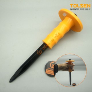 Đục sắt có vành chắn TOLSEN 25082 cỡ 4x16x250mm bằng thép không gỉ sơn tĩnh điện chống ăn mòn