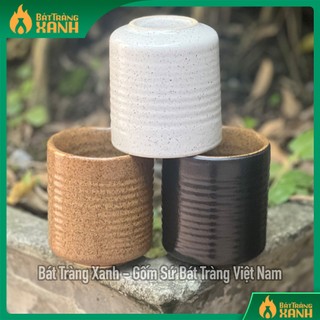 Cốc trụ uống nước gốm sứ bát tràng cao cấp - cốc ly sứ uống nước 180ml