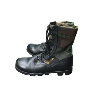 Giày ghệt cổ cao đen phối rằn ri, boots nam cổ cao da cổ bạt đế cao su đúc cao cấp 032